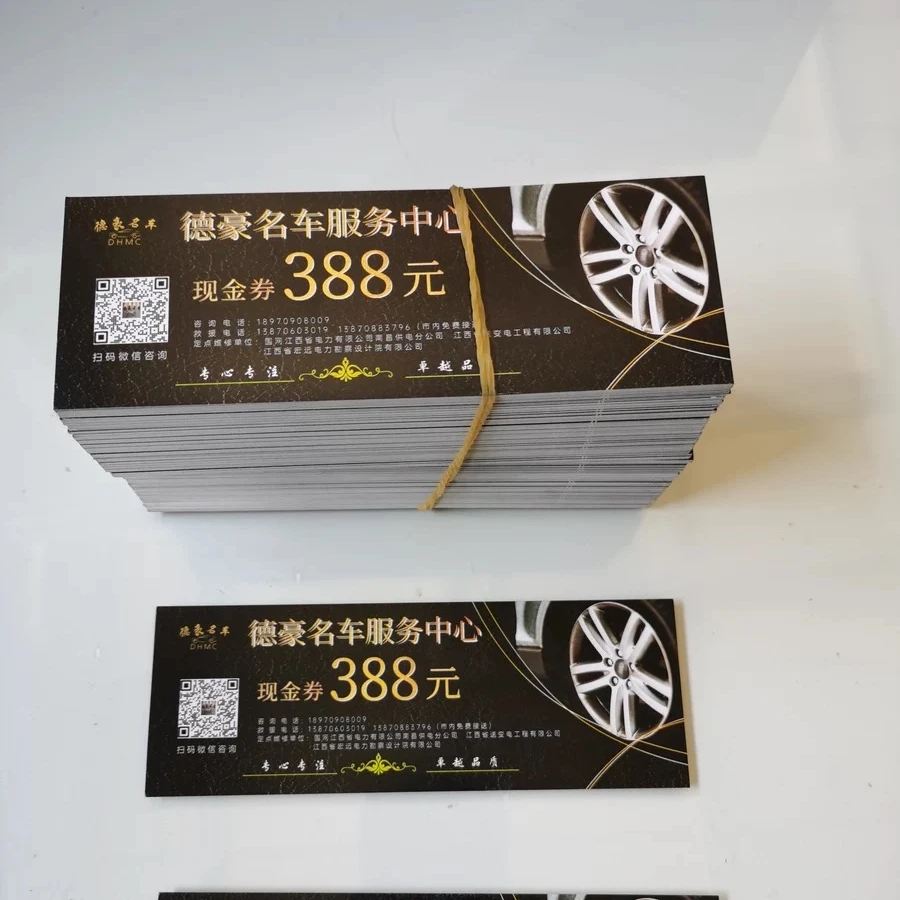 Custom printing scratch off cash coupon gift voucher cards custom