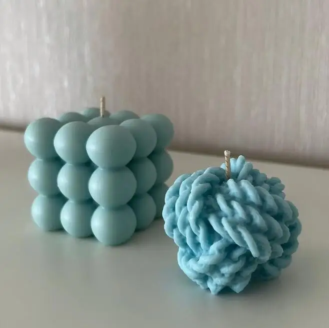 Festival Hot Sale Soy Wax Scented 3D Round Korea Bubble Cube scented candle