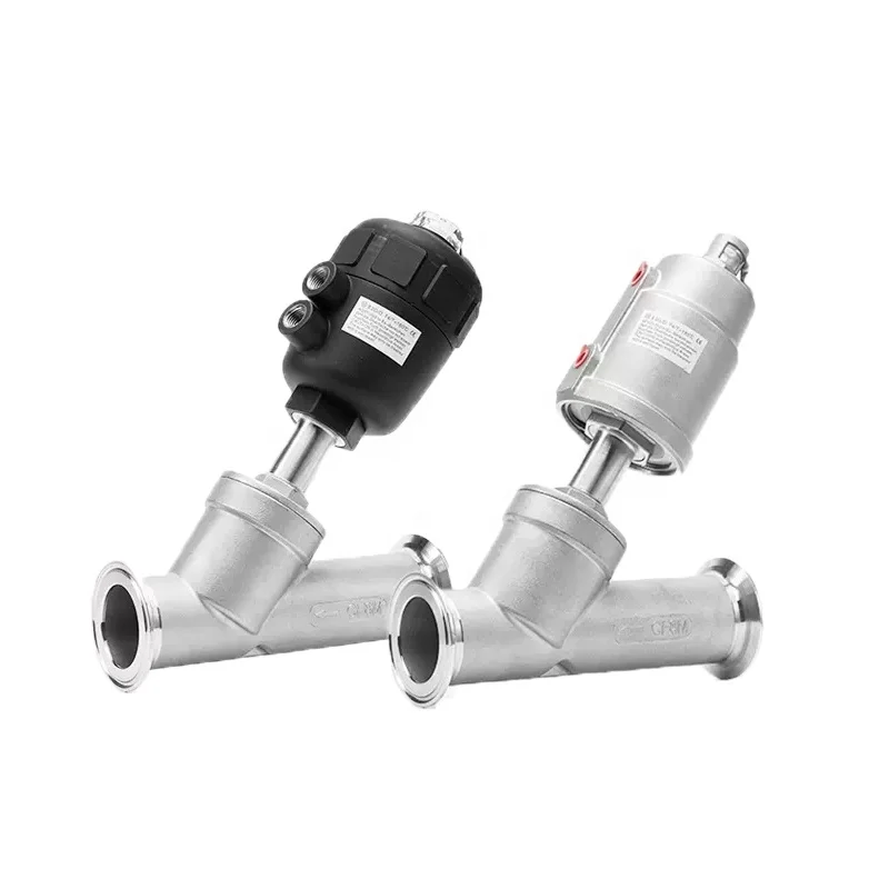 304 stainless steel quick release pneumatic steam angle seat valve Y type clamp angle seat valve high temperature resistant
