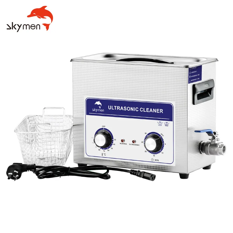 Ultrasonic Cleaner 180W 40KHz Dial Control Timer Heater 6L Volume Dental Carburator Brass Bullets Shell