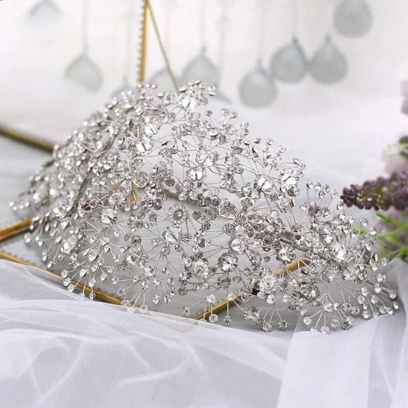 dropshipping products 2021 Luxury Bridal headband  Tiara handmade bridesmaid wedding hair accessories