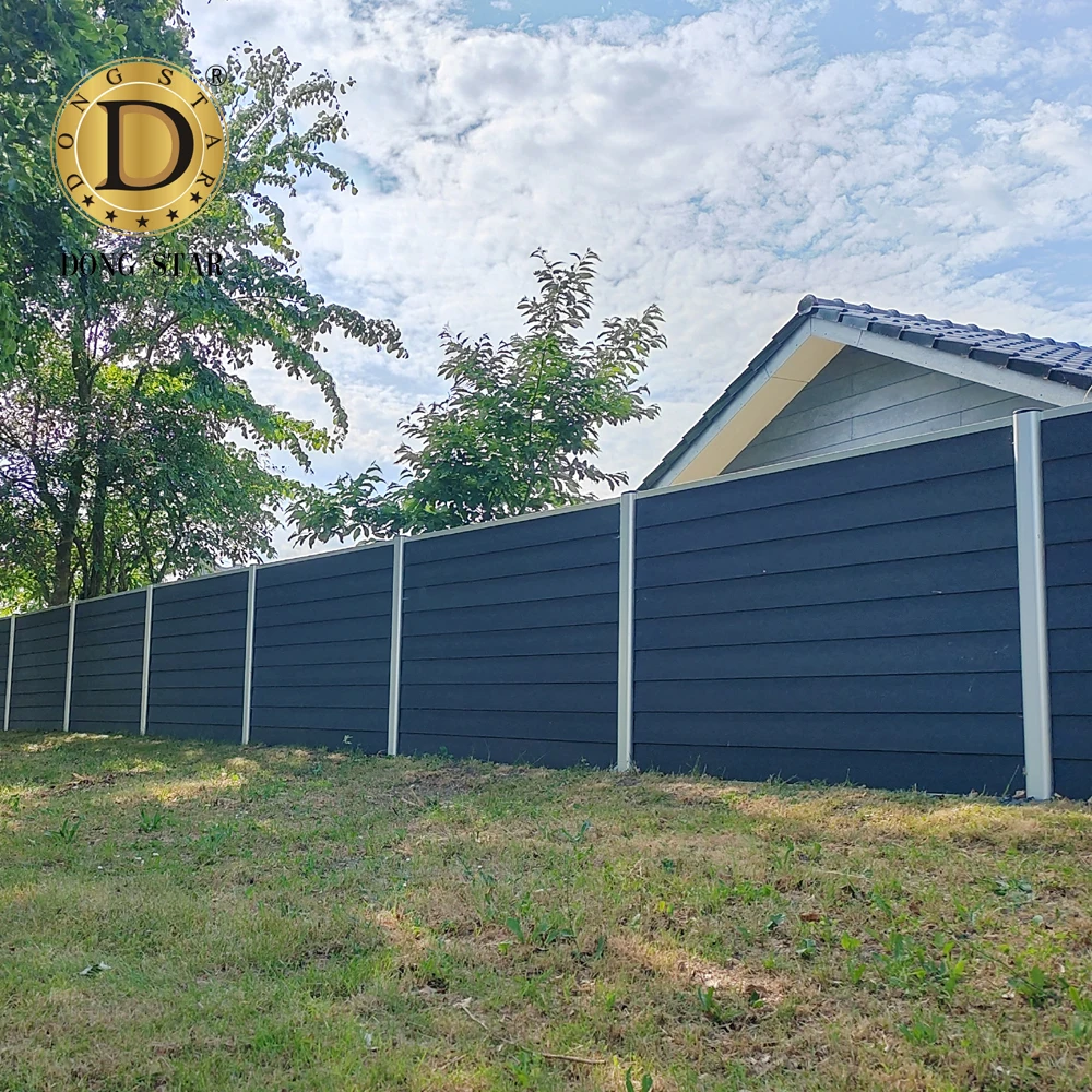 Wood Plastic Composite WPC Fence Post Panels Door Boards Outdoor Garden Fence