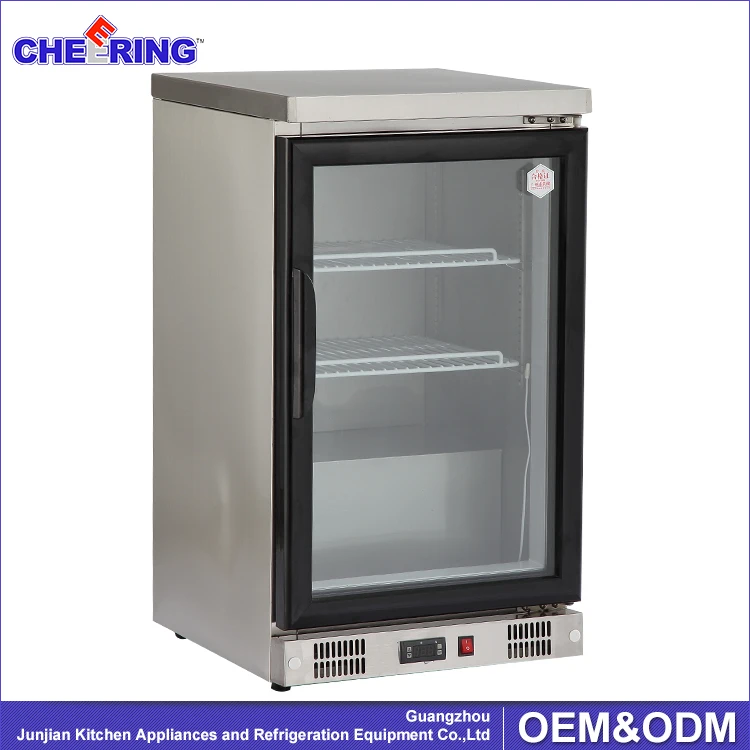 210L Factory Brand Wooden Case Home Beverage Beer Commercial Display Fridge With Glass Door