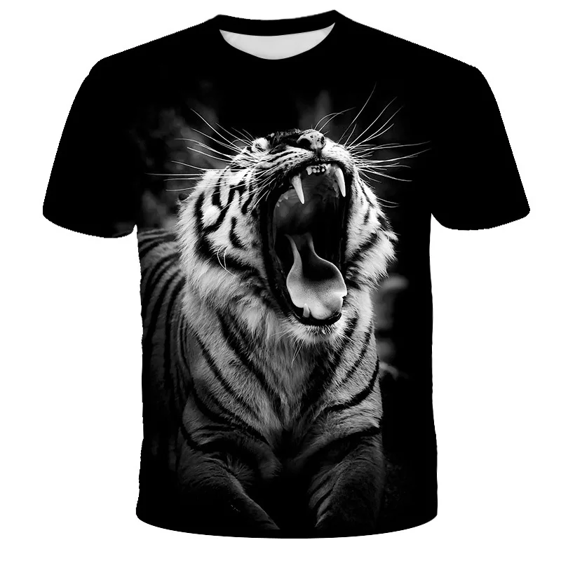 bloom men  women  white  tiger lion   wolf 3d printing  t shirt   short  sleeve animal   3D printing t  shirts
