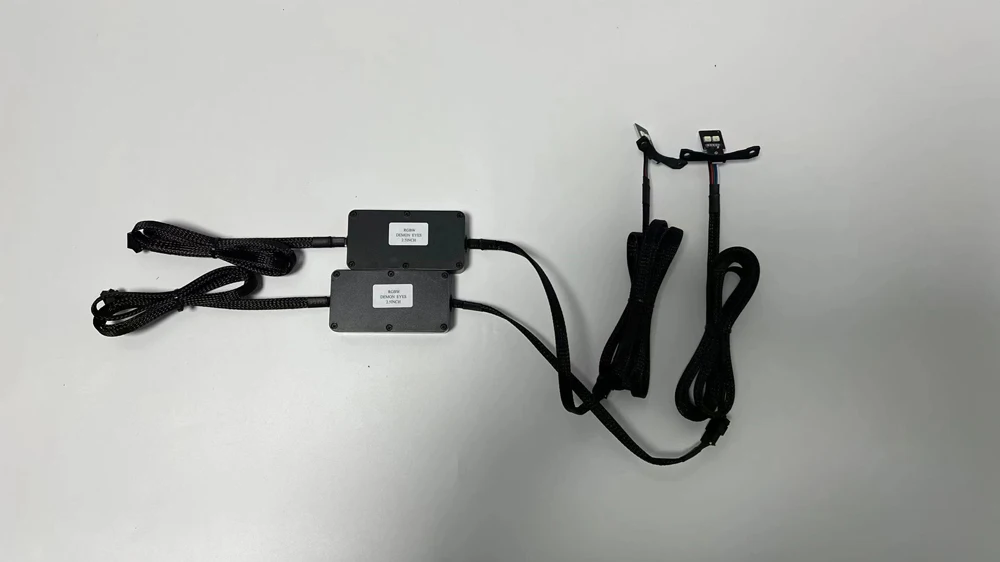 2pcs rgbw high power led demon eye super bright headlight projector 2.5inch devil eye light