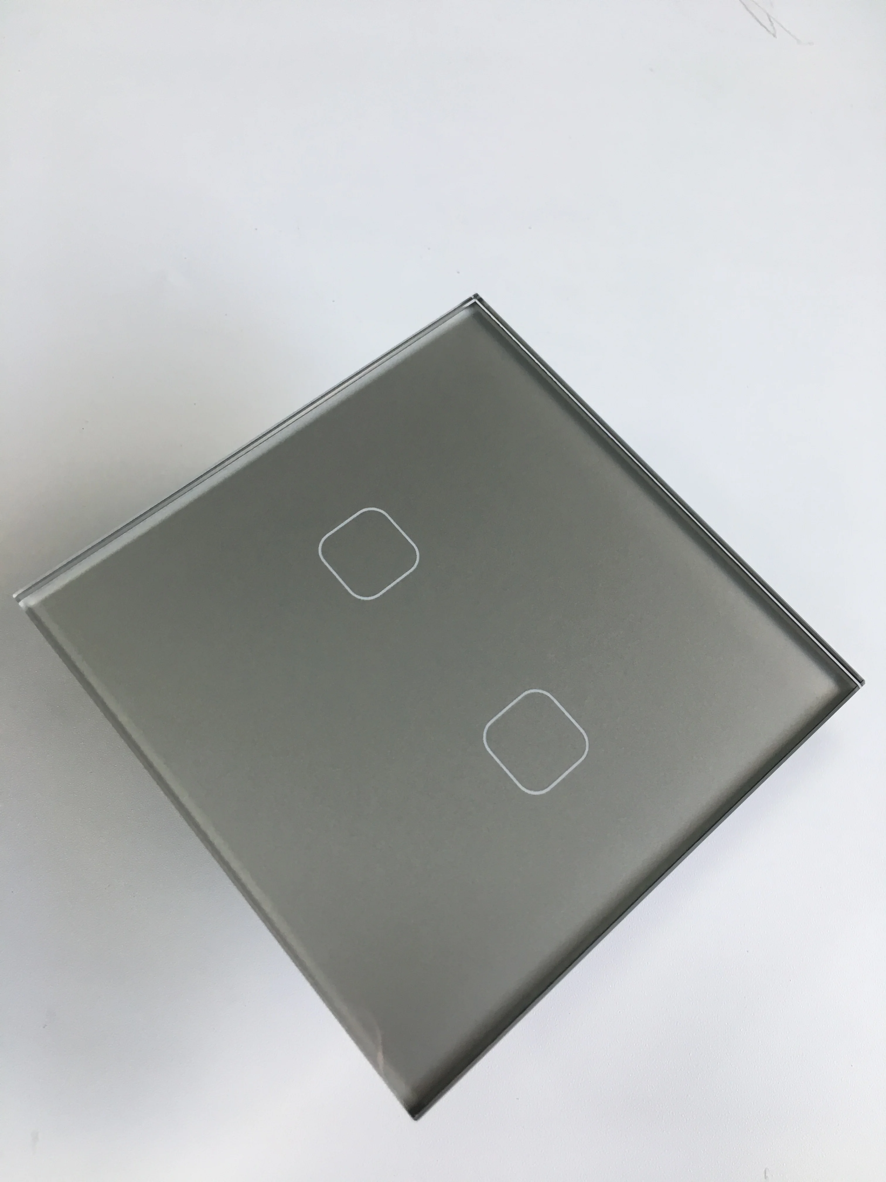 Smartdust New Design 2 Gang 2 Way Wall Touch Glass Panel Switches Black Light Crystal Switch