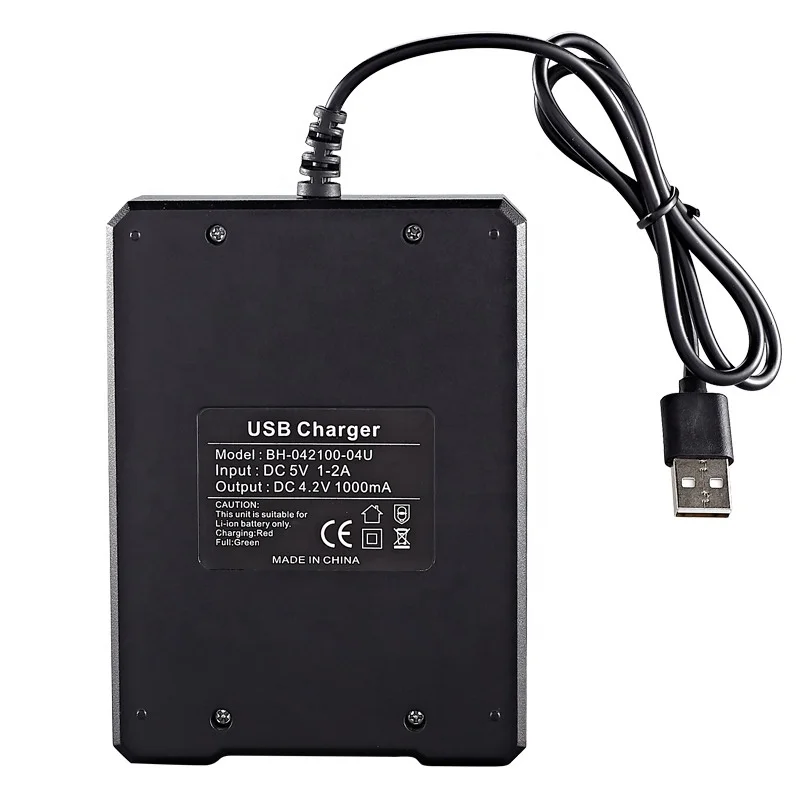 Зарядное устройство USB 18650 черного цвета с 4 слотами для зарядки 3 7 в перезаряжаемая литиевая