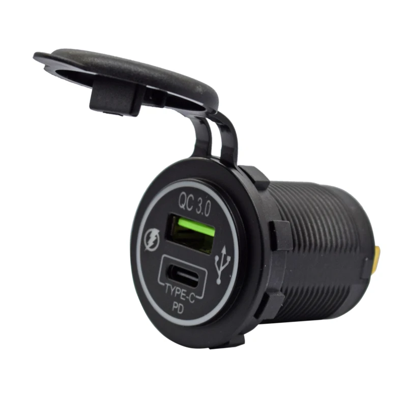Automotive Parts PD Type C USB Car Charger Socket 18W and QC 3.0 USB Quick Charge Socket Other Auto Parts