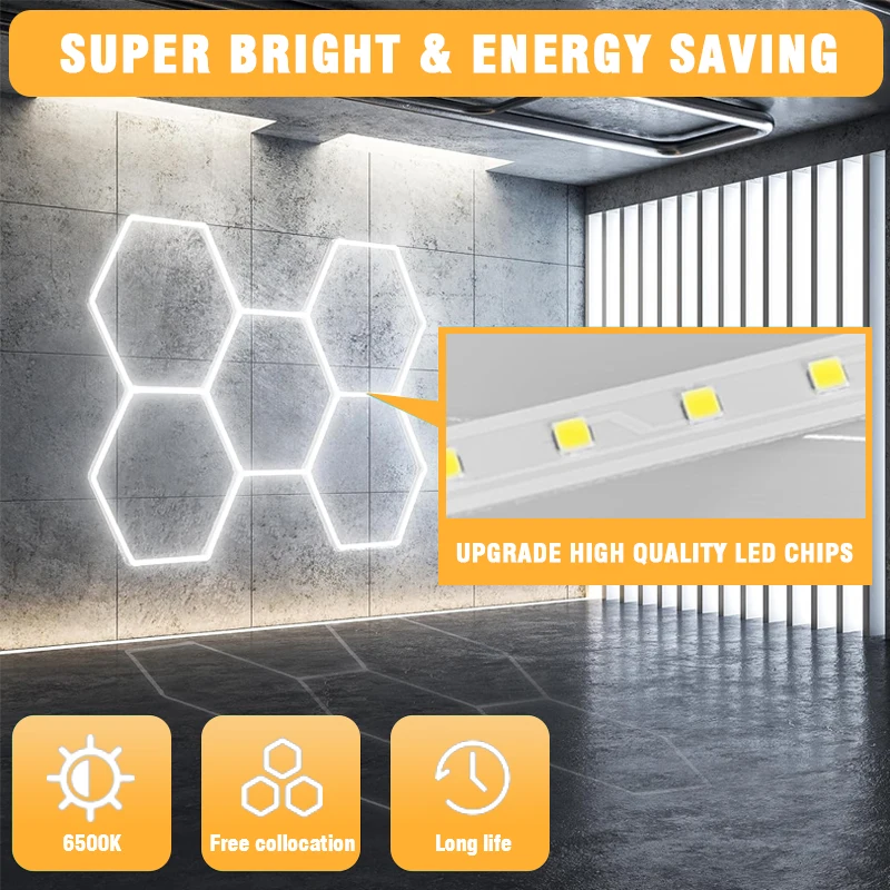 Brandon Intelligence Suspended Honeycomb Work Light 3000 Lumen Dual Color Led Work Light For Garage