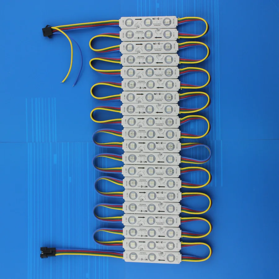 5050 LED Modules 3 led DC 12V Waterproof Advertisement Design 75*12 Epoxy SMD LED Module Super Bright RGB LED Module Light