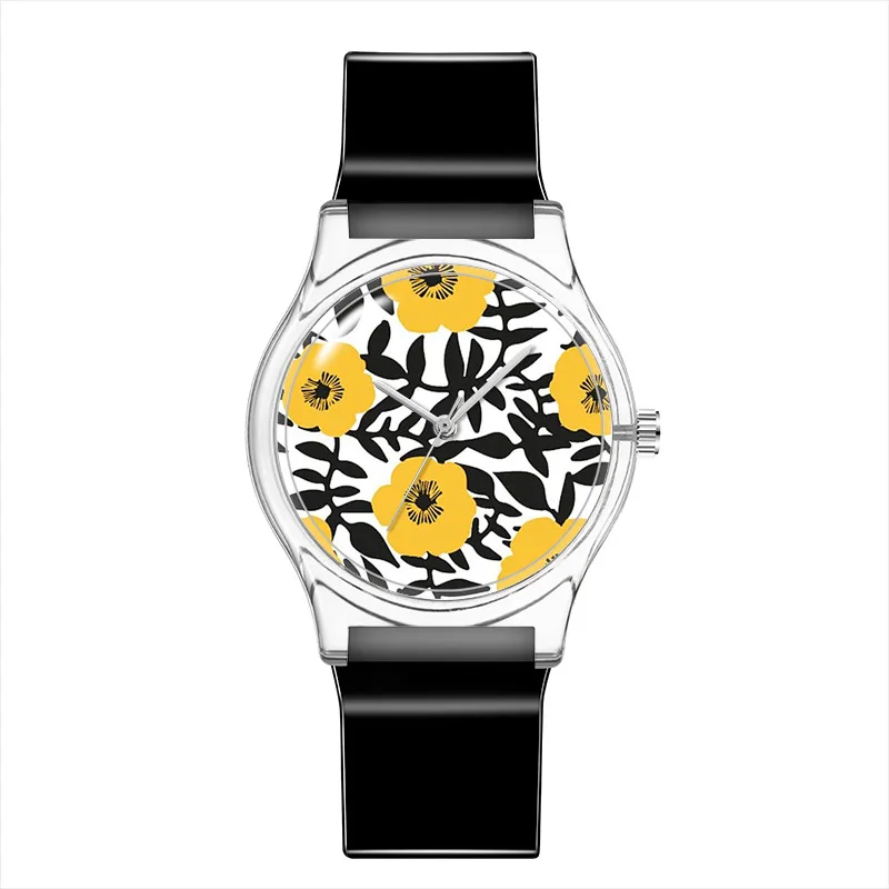 WJ-10926 Creative Harajuku Children Printed Student Watch Japanese Movement Waterproof Plastic Watches