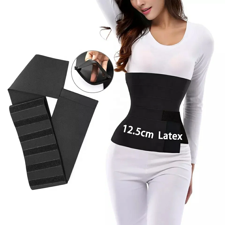 Custom Logo Women Postpardum Stomach Belt 12.5cm Loop Waist Band Seamless Lose Weight Tummy Waist Trainer Shaper Wrap