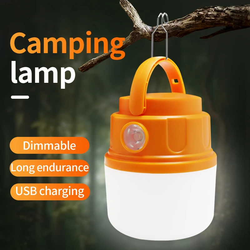 Rechargeable Multi-Function Mini LED Flashlight Waterproof Camping Work Light Bulbs Portable Hanging Hook Outdoor Tent Light