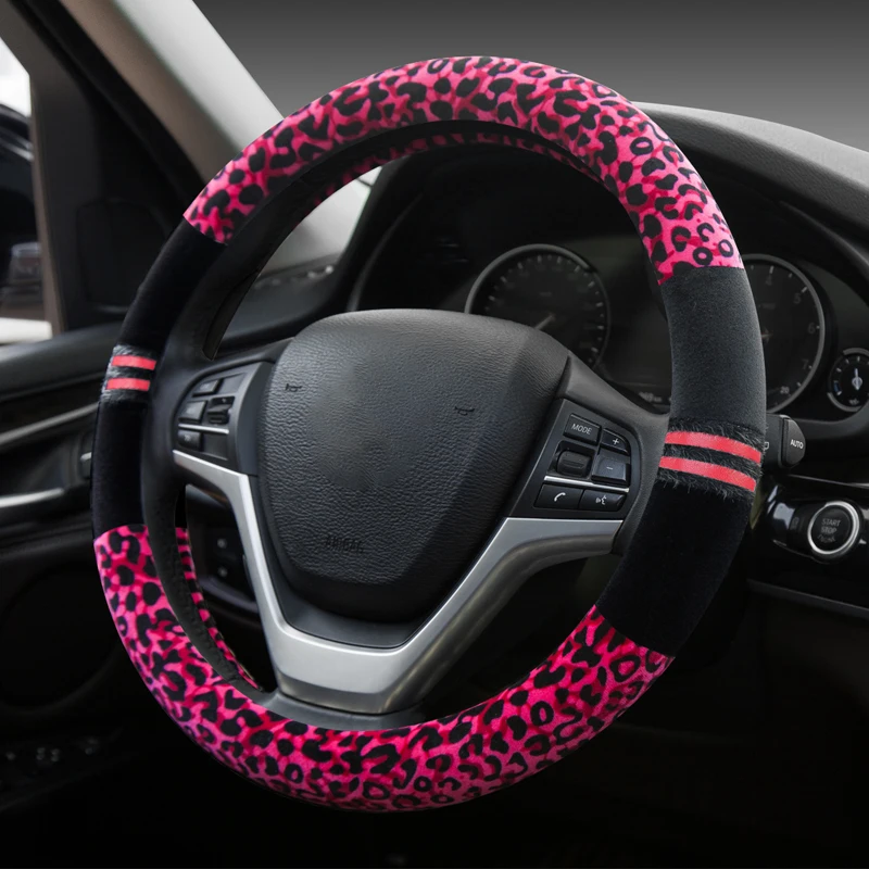
Low MOQ Rubber Inner Ring Material Short Fur Plush Steering Wheel Cover 