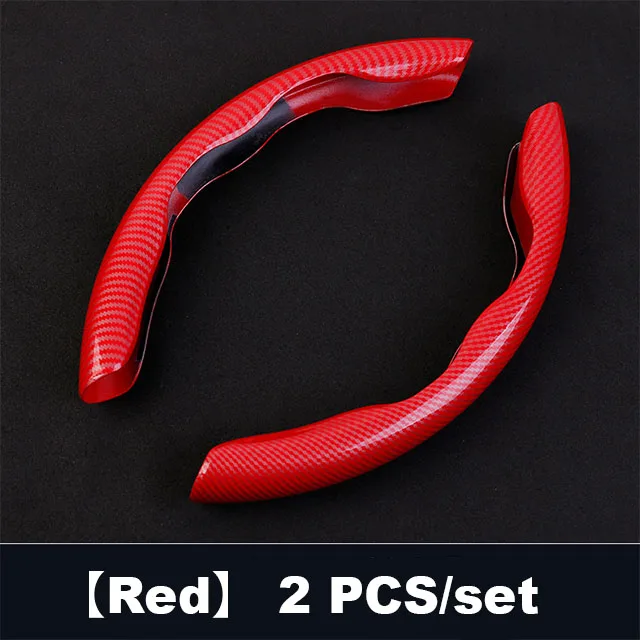 Car steering wheel cover  woodgrain skid resistant luxury PU leather carbon fiber car steering wheel cover