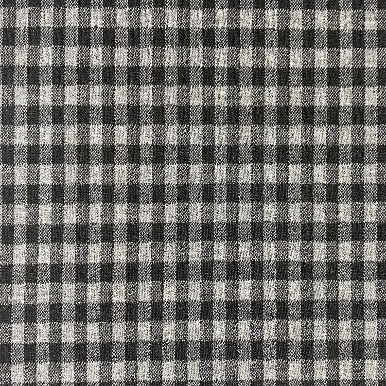 Veste en polyester rayonne et spandex, materiel tricote avec motif vichy, 341 gsm pour manteau habille et pantalons