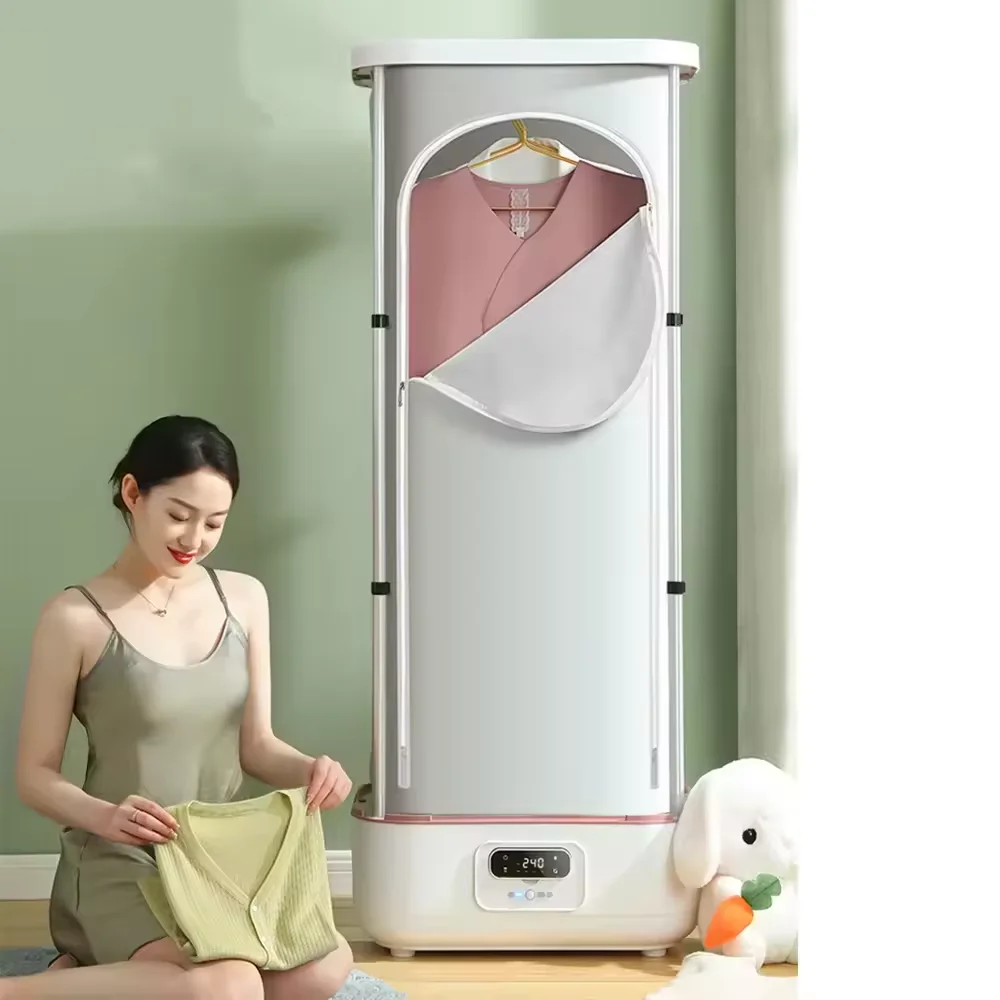 Smart Remote Control Portable Clothes Dryer UV Electric Laundry Dryer with Wrinkle Dresser Steam Iron Dryer Household Use