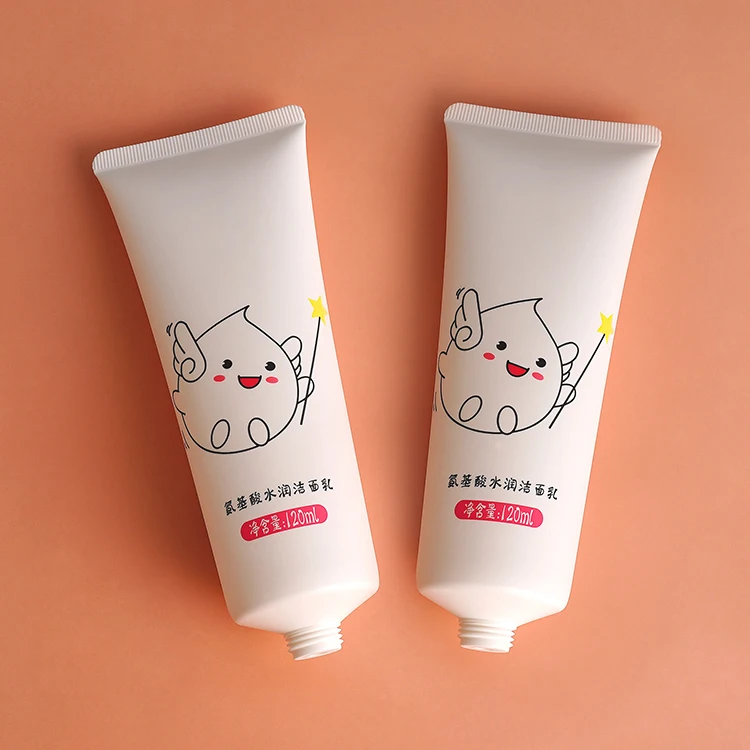 120ml Customized Printing Cosmetic Plastic Packaging Skincare Cream Container Hand Cream Packaging With Flip Top Cover