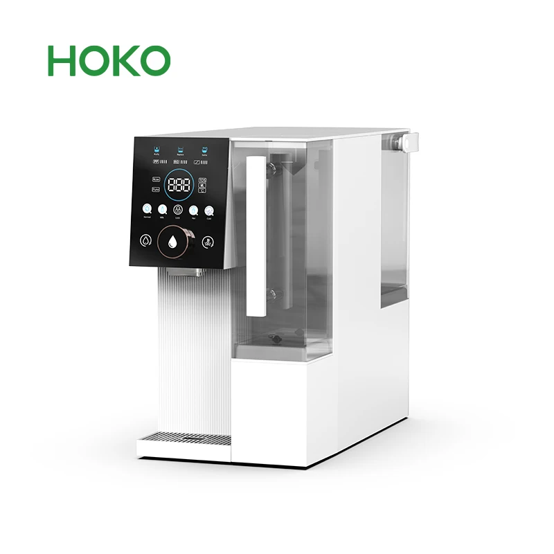 Double Water Tank Desktop Integrated Reverse Osmosis Purifier with Ice Hydrogen Function Hotel Use Powered