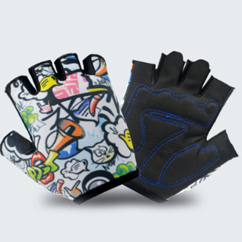 
Manufacturer customized 2020 fashion children half finger cycling gloves comfort abrasion resistance bicycle sports gloves 