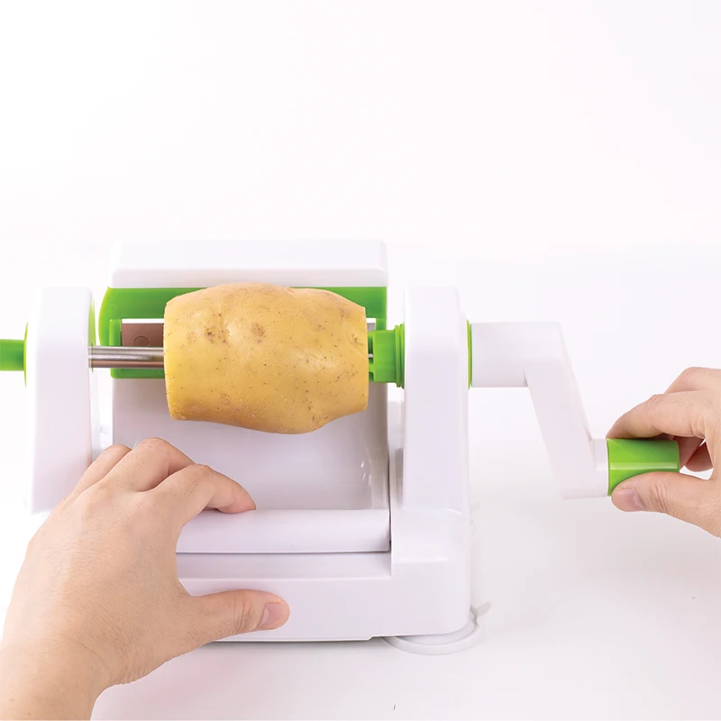 Super September Online Shopping New Arrival Lfgb Interchangeable Green Hand Operated Spiral Onion Kitchenware Helper Slicer