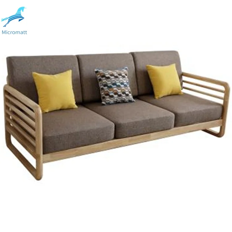 Factory Direct Sale Japanese Style Furniture Living Room Natural Wood Color 3 seaters Living Room Sofa
