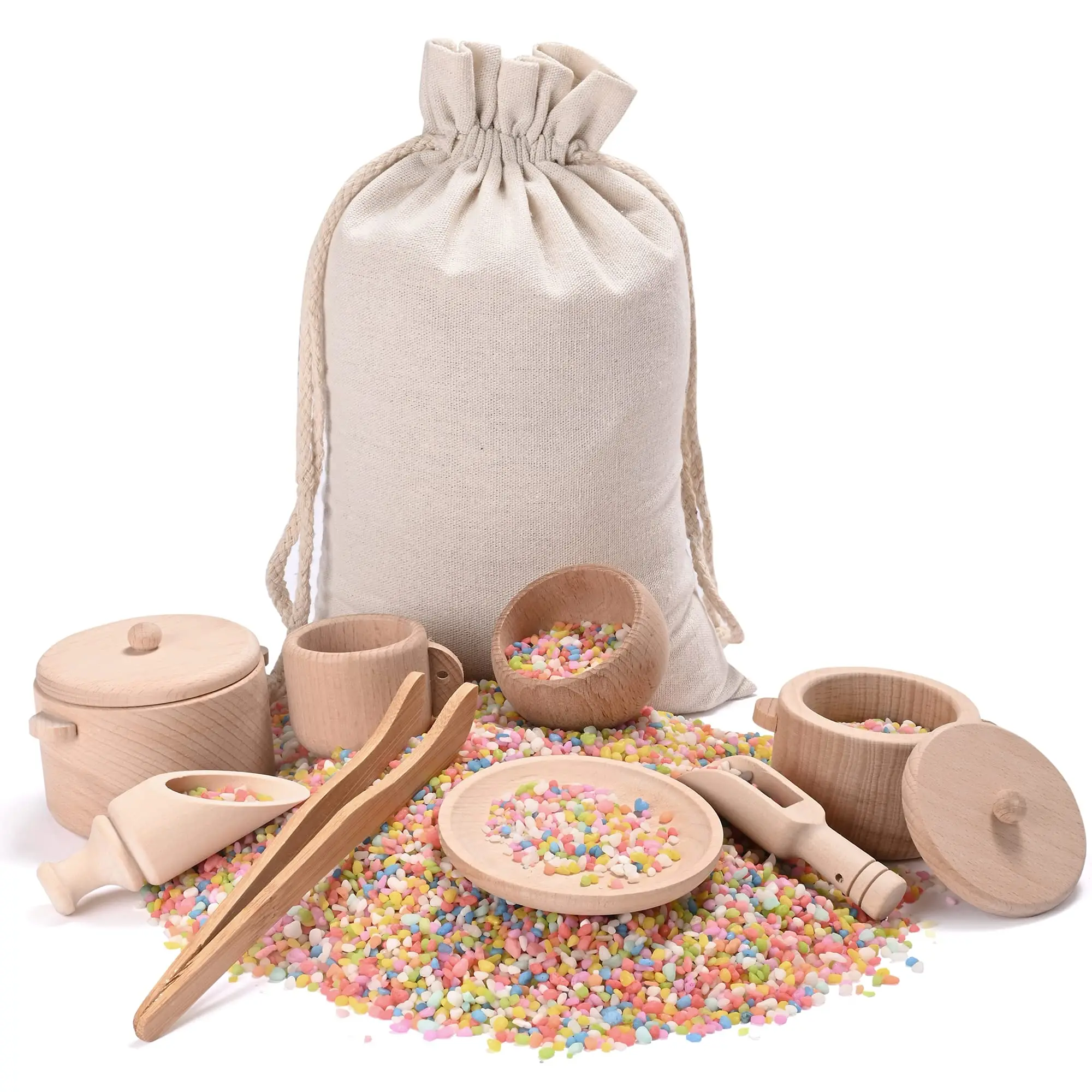 Montessori Sensory Bin Activity Set Tinker Tray Educational Wooden Toys Montessori For Kids