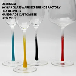 Wholesale of wedding set with Coloured cup pole glass champagne glass and red wine glass