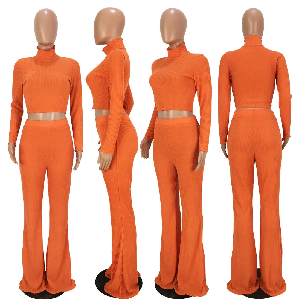 LO-20105 women winter sets  Knitted 2 Piece Set Women winter outfits women Winter Sweater two piece pants set