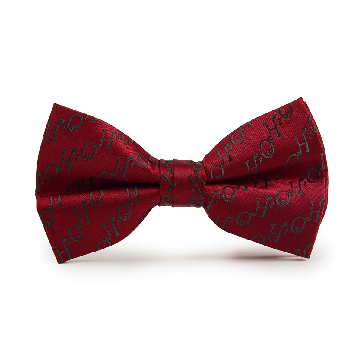 Happy New Year Mens Bowties Pretied Papillon Adjustable Polyester Custom Woven Santa Claus Xmas Tree Wholesale Christmas Bow Tie