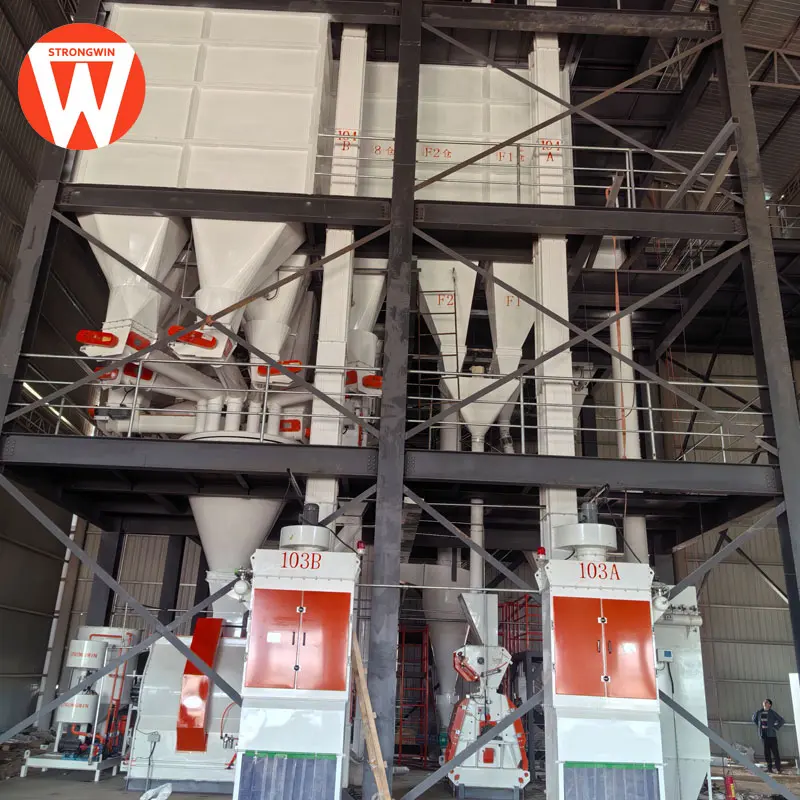 Strongwin 10t/h livestock feed pellet plant automatic chicken feed processing line plant for sale