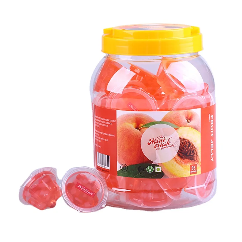 15g plastic clear mini jelly cup fresh real fruit shaped gummy jelly candy