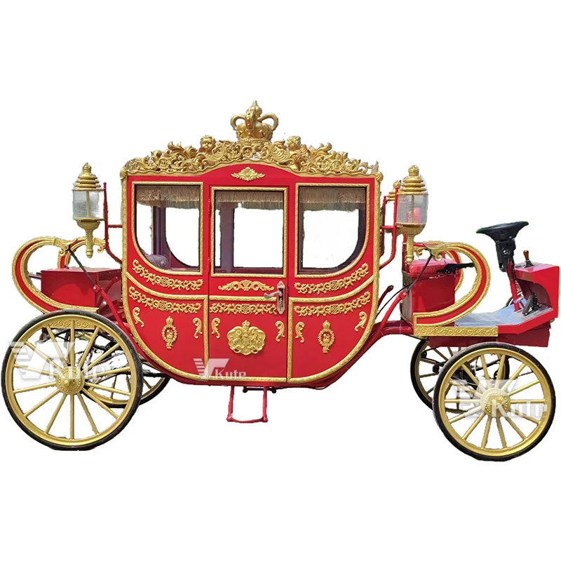 Support Customization Electric Horseless Carriage Luxury Wedding Buggy English Style Victoria Pumpkin Cinderella Carriage