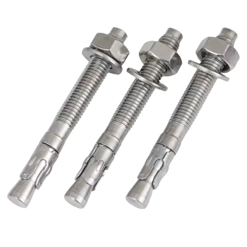 304 316 Stainless Steel Wedge Anchor Bolt 1/2 Mechanical Thread Expansion Stud Anchor For Concrete