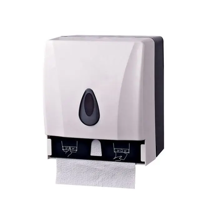 Wall mounted ABS plastic white black V fold large capacity square jumbo paper towel dispenser