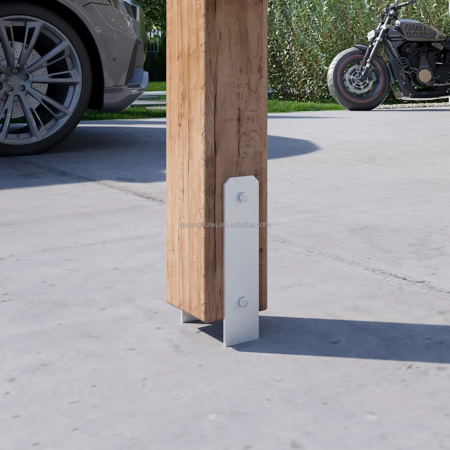 H-post support for embedding in concrete H-post shoe made of hot-dip galvanised flat steel H-concrete anchor for heavy