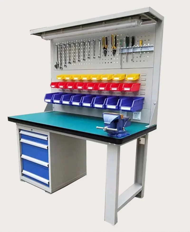 Electronics worktable assembly adjustable workbench with hanging plate