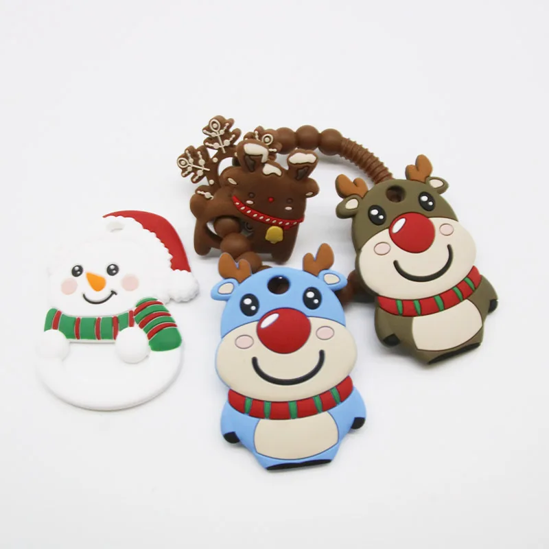 New Design Personalized Baby Christmas Soother Teether Silicone Chew Toys For