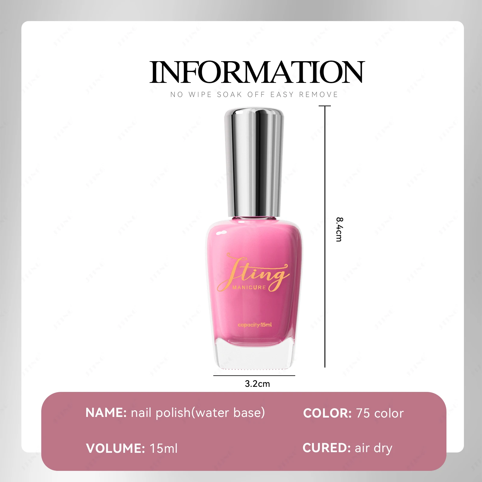 JTING Healthy professional water based nail polish set semi permanent breathable vegan regular nail lacquer OEM Private label