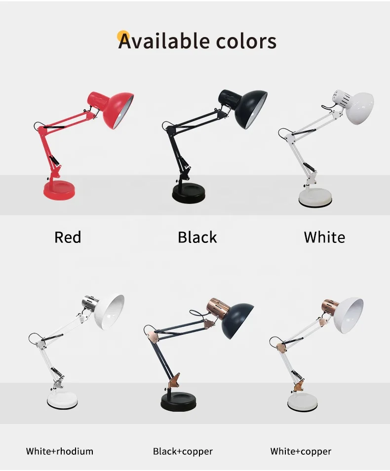 SML 800 series E27 Cheapest Classic Metal Desk Lamp Oem Foldable  Lighting Swing Arm for Home Office Work Study Reading