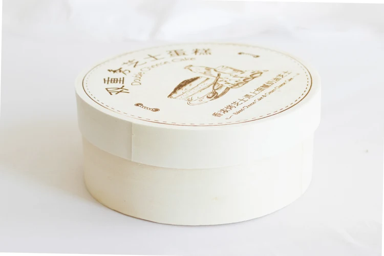 Custom Unfinished Round Soft Wood Birch Bark Handmade Cheese Cake Packaging Box For Gift