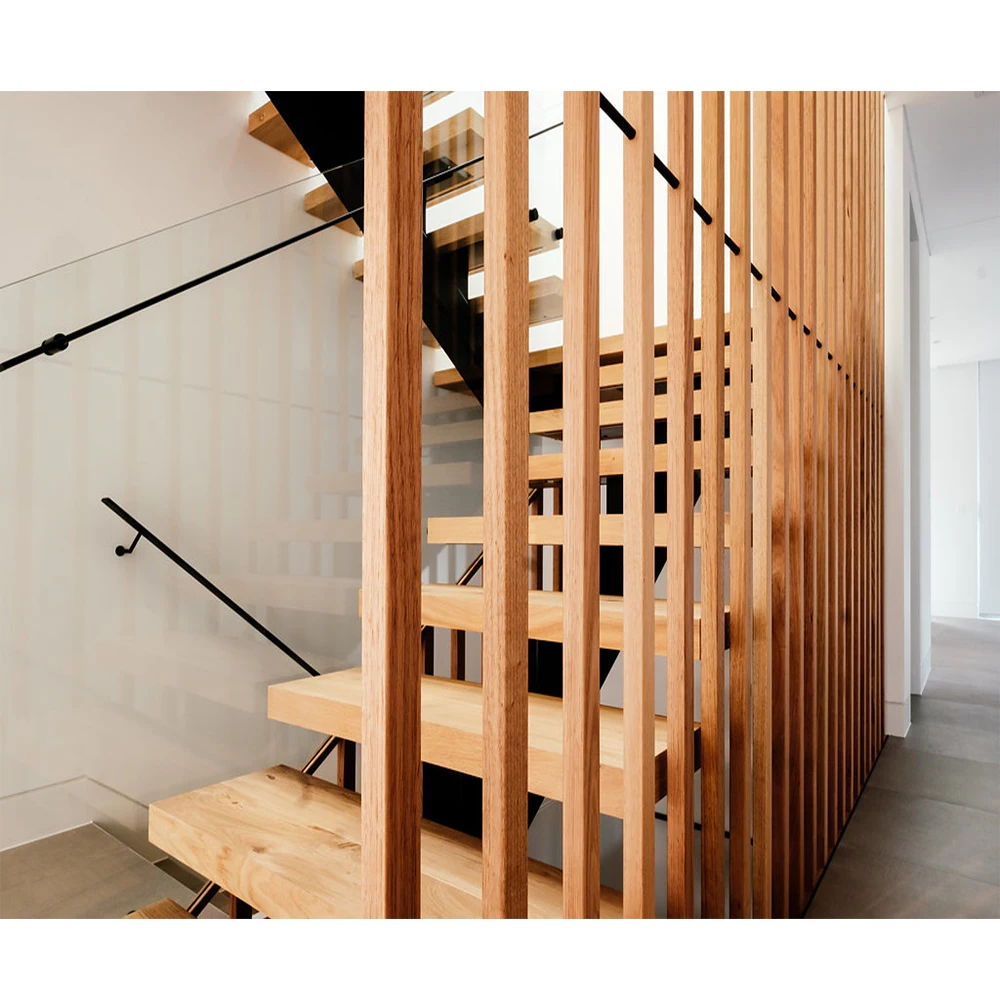 Mono Stringer Beam Steel Stairs House Basement Stone Step Staircases Prefab Led Light Wood Stair