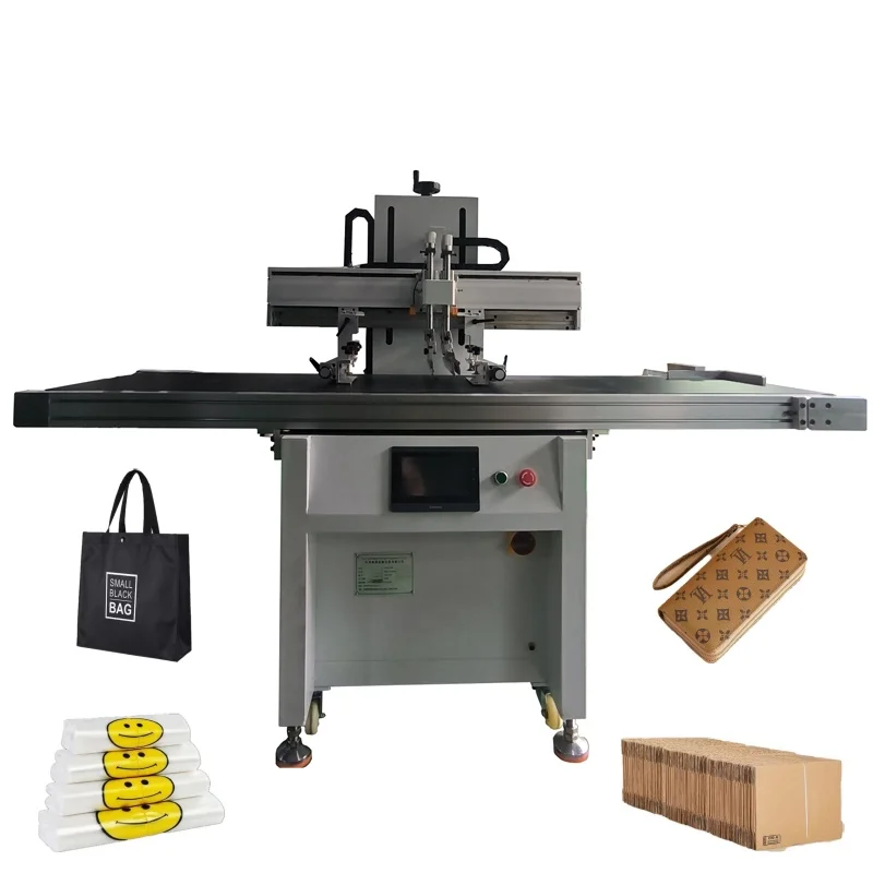High Quality Automatic Single Station Screen Printing Machine with Vacuum Table Customized Flat Sock Screen Printer