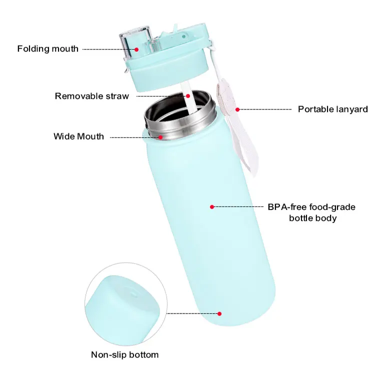 Eco-friendly stainless steel water bottle sport water bottle with 2 in 1 lid lead free vacuum flask insulated water bottle