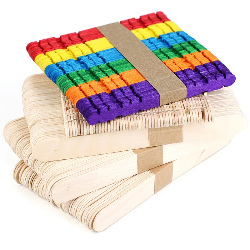 Custom Disposable 114*10*2Mm Food Grade Wooden Popsicle Stick Natural Eco-Friendly Birch Wood Sticks For Ice Cream