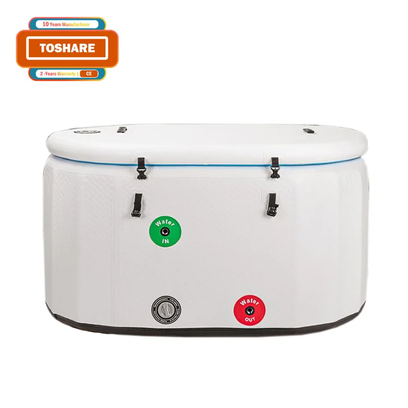 TOSHARE 2024 Custom Cold Plunge Tub OEM ODM Ice Bath Barrel with Chiller Therapeutic Ice Bucket