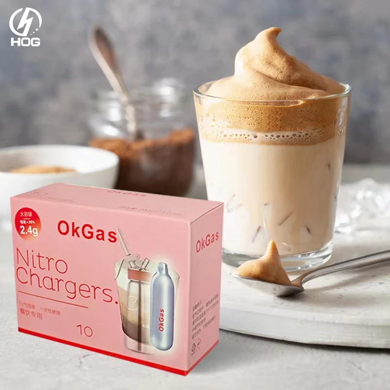 USA Stock Food Grade Aluminum Nitrogen Cartridges N2 Charger Cartridge 50 Pack For Nitro Cold Brew Coffee Dispenser