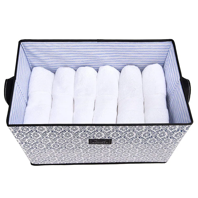 Amazon  Hot Selling Foldable Storage Drawer Home Clothes Foldable Cube Baby Toy Cardboard Storage Box with Lid with Handle