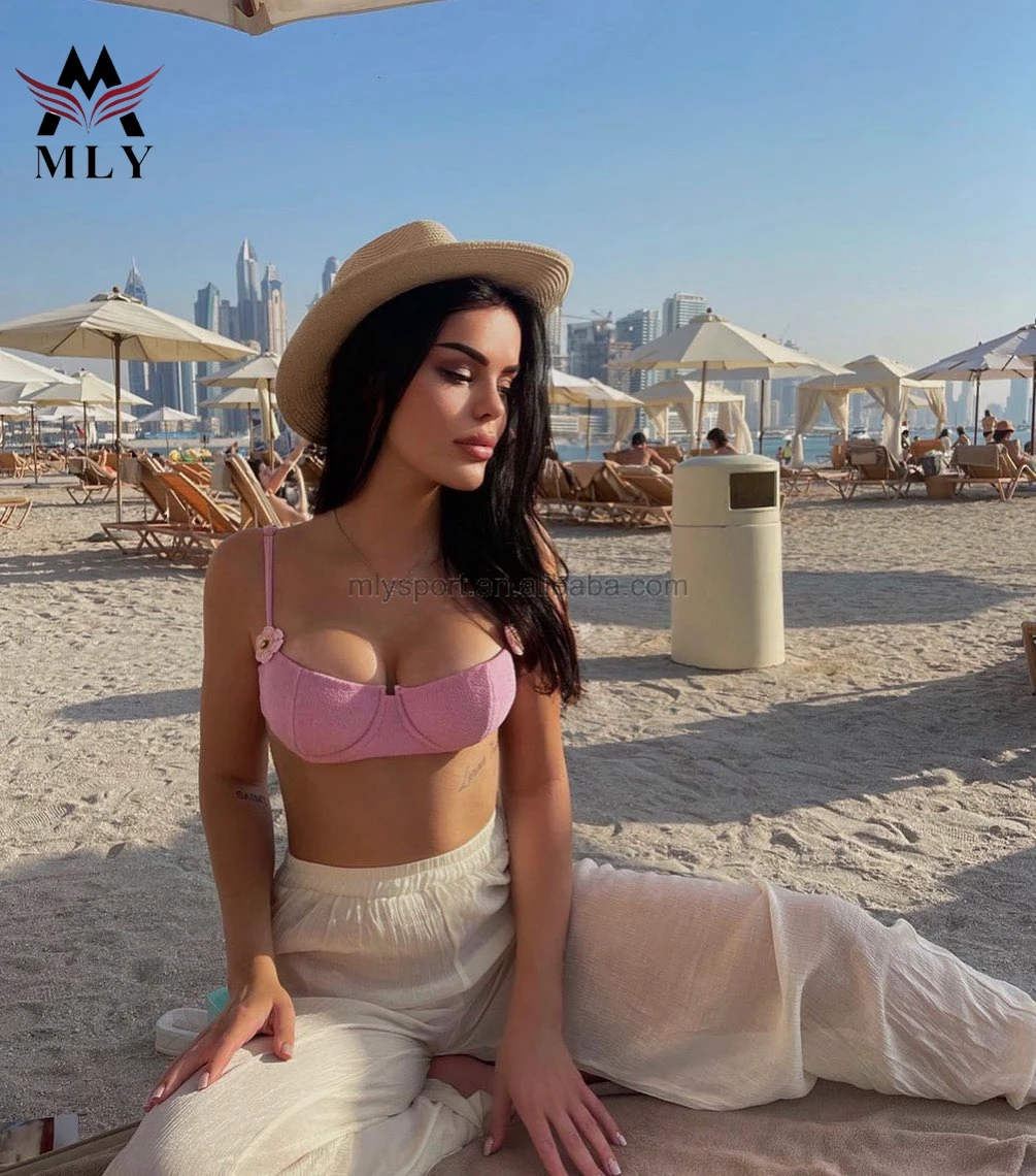 2023 New Design Swimwear Womens Swimsuits Solid Color Custom Bikini Wholesale Swimwear