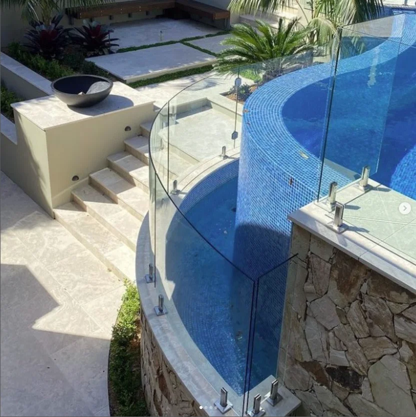 Swimming Pool Canopy Retractable Roof Pool Cover Sliding Glass toughened tempered Furniture glass